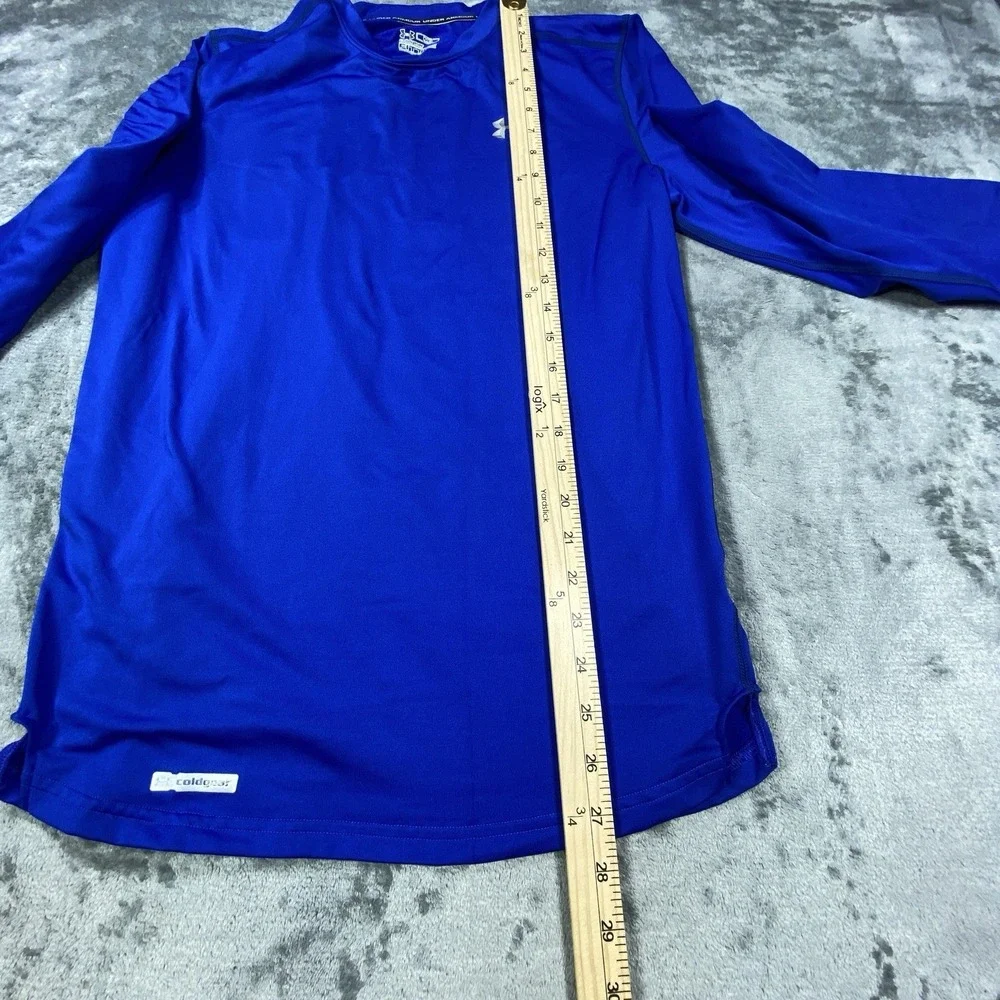 Under Armour Shirt Mens M Blue ColdGear Fleece Base‎ Layer Scent Control Hunt